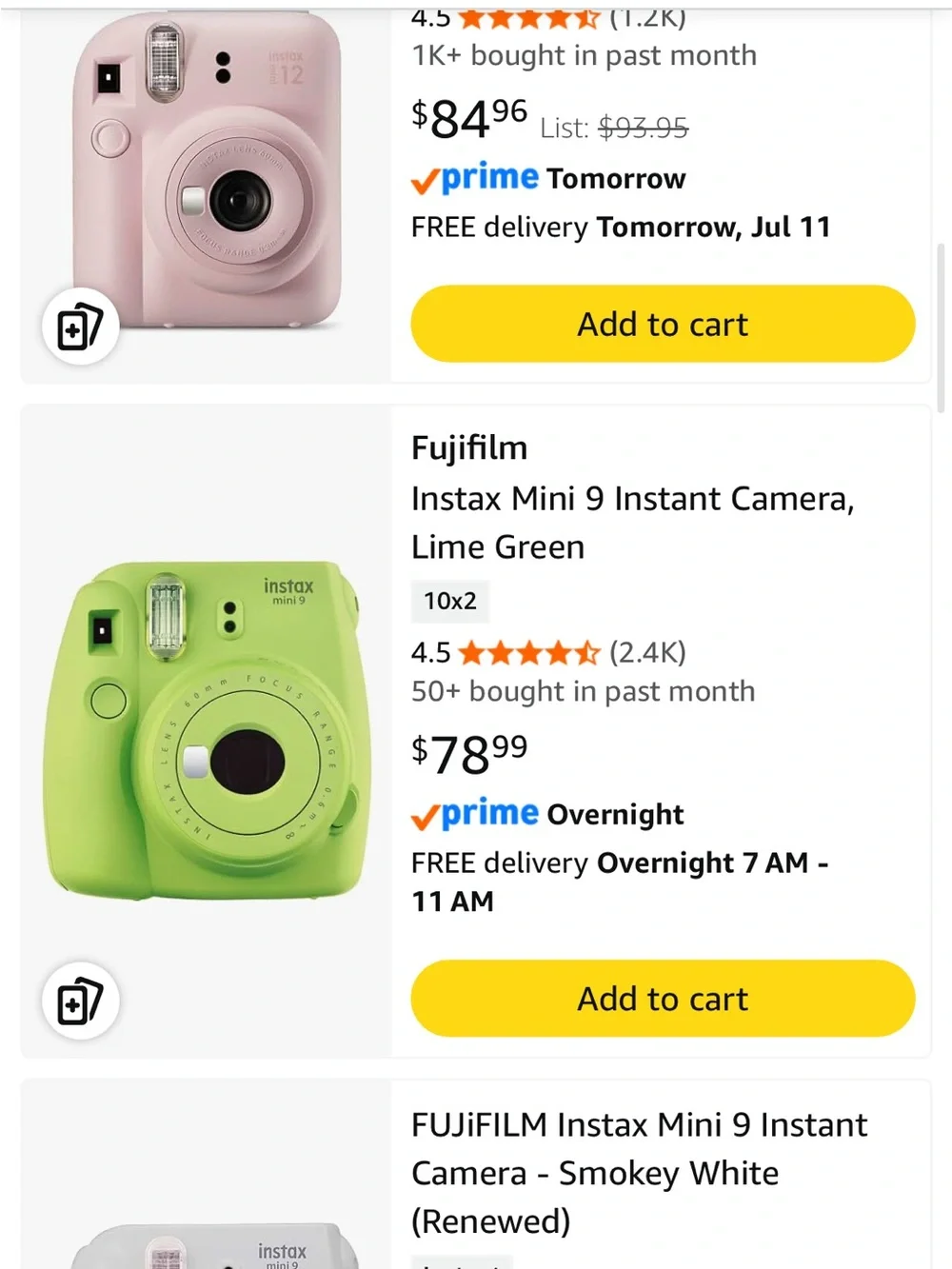 Fujifilm Instax Mini 9 Instant Camera - Light Gray